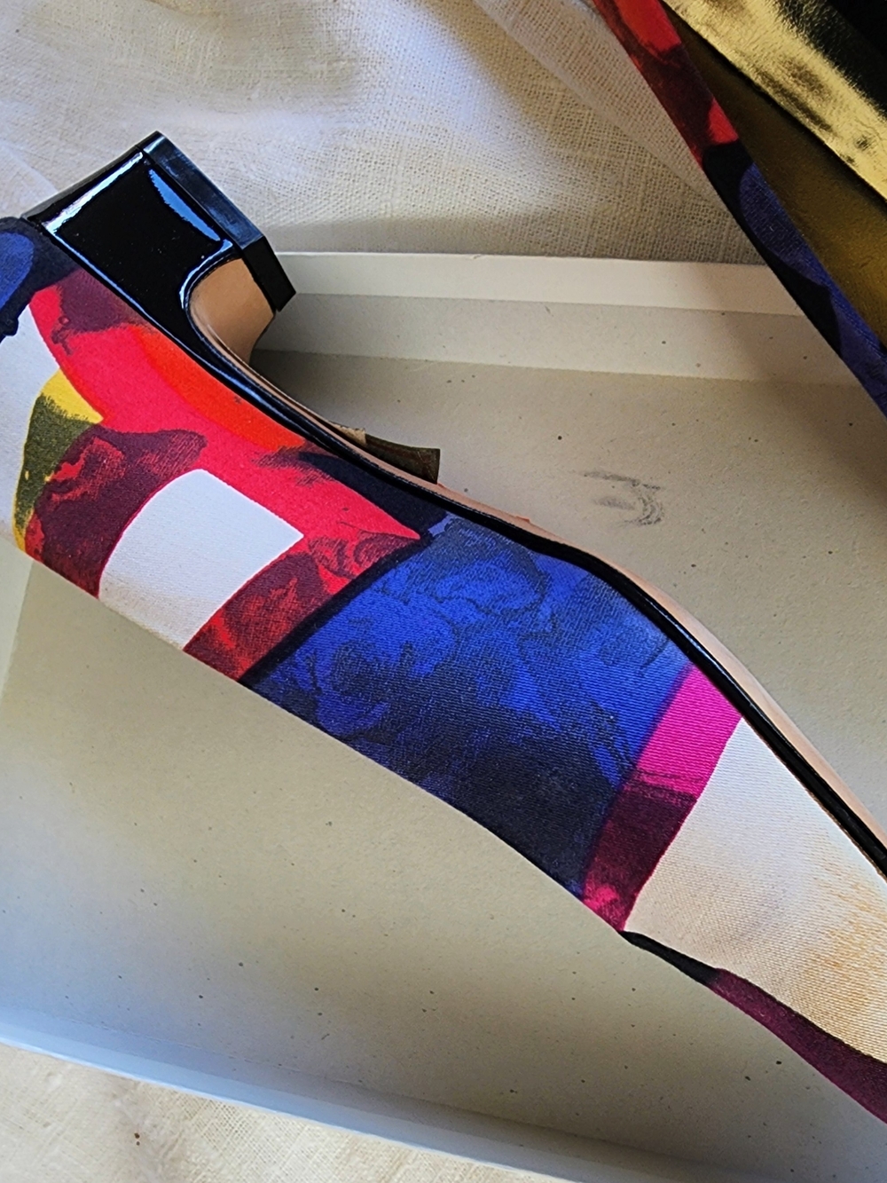 Multicolor Pointed Toe Heels - Picture 2 of 4